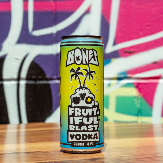 Bones Vodka Fruitiful Blast can