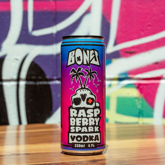 Bones Vodka Raspberry Spark can