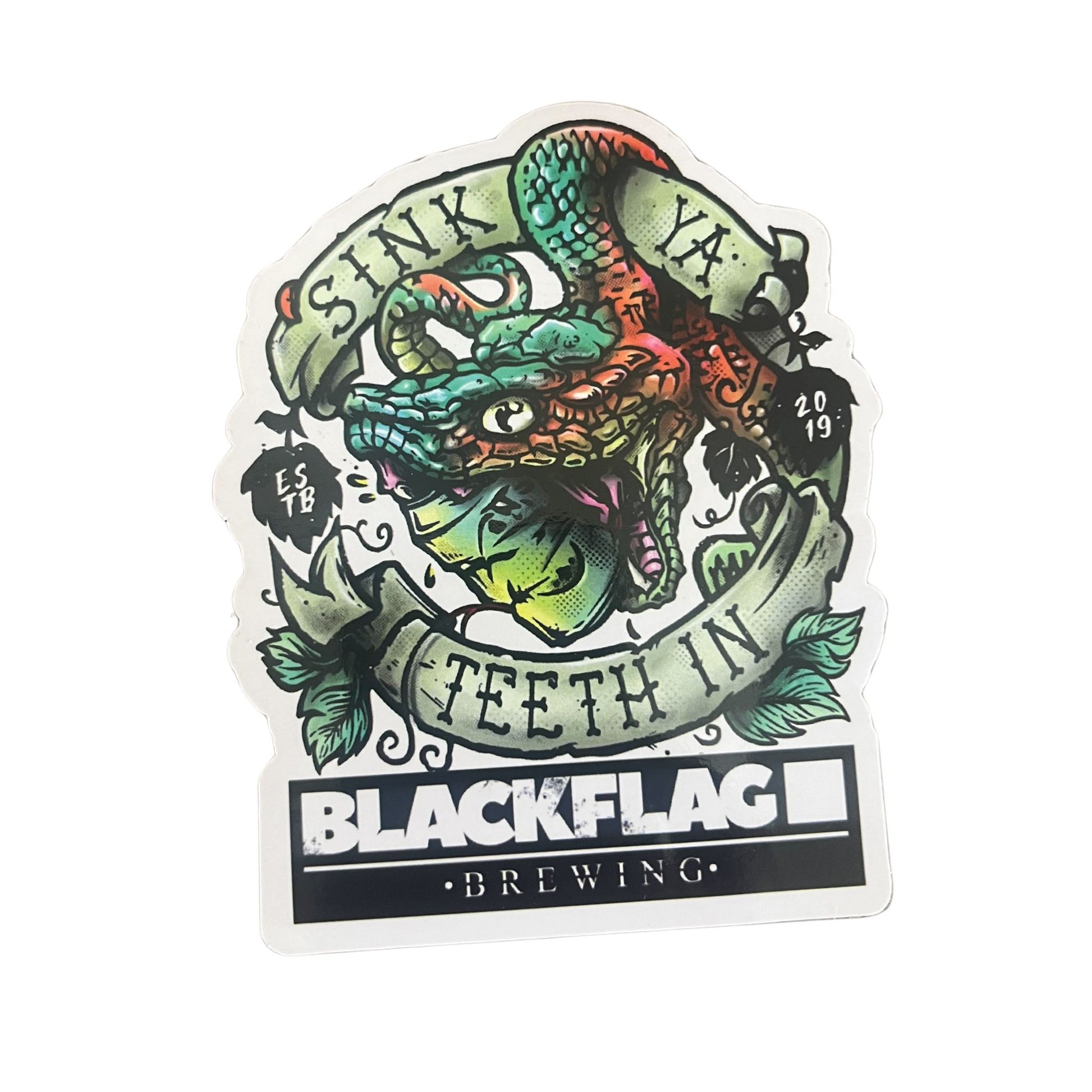 Blackflag Brewing souvenir sticker pack.