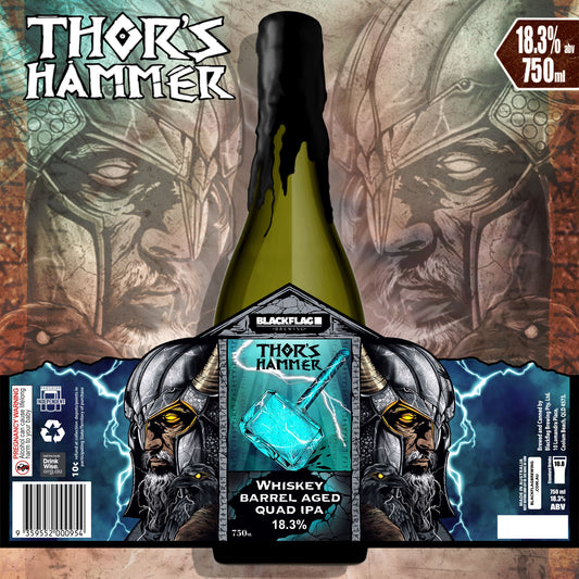 Blackflag Brewing Barrel Aged Quad IPA Thor's Hammer