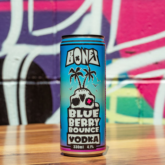 Bones Vodka Blueberry Bounce can